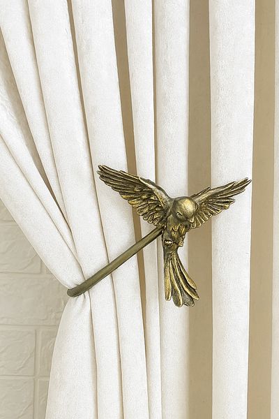 Helezoni Curtain Accessory Polyester Sleeve Curtain Holder Bird Model Premium Curtain Iron 1 Piece