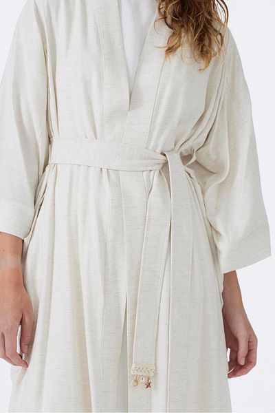 Zühre Casual BeiGe Clothes - Pocketed and Belt Detailed Gç-0199