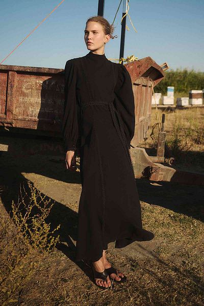 Hooopstore Black Linen Casablanca Dress