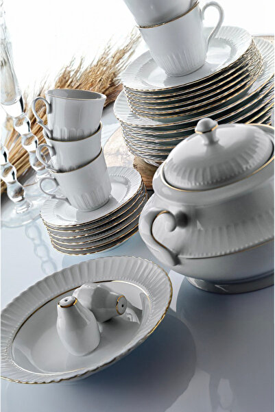 Kütahya Porselen Kütahya Sedef Yaldızlı 24 Parça 6 Kişilik Yemek Takımı