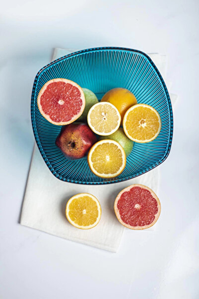 Depa Acrylic Baroque Aquamarine Large Square Fruit & Salad Bowl & Mixing Bowl / 3.3 Lt (NOT GLASS)