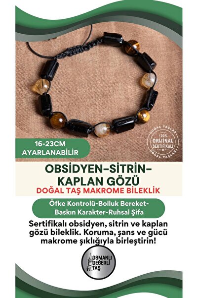 OSMANLI DEĞERLİ TAŞ سوار مكرامية قابل للتعديل من حجر العقيق والسترين وعين الن...