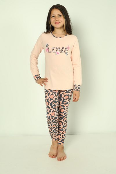 Cicito Girls' Cotton Elastane Fabric Pajama Set 9160