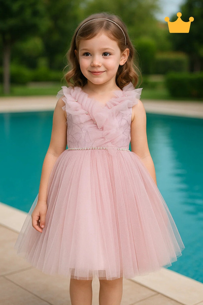 MİNİMONY 1-5 ani Rain Stone Tulle Fusta pentru fete Rochie de seara Eveniment...