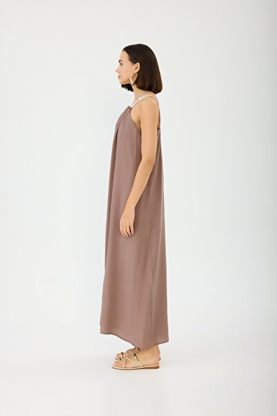 SEVİLEN Boncuk Askılı Elbise