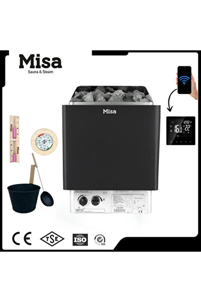 Misa Sauna Sobası 6 kW Dijital Kontrol Panelli Her Şey Dahil Paket
