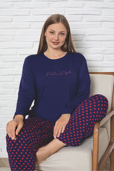 Asel Set de pijamale cu model ultrasoft din bambus de mărime mare
