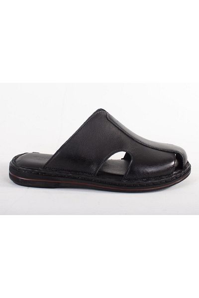 Hammer Jack 578165 Mildura Black Orthopedic Closed Toe Men's Leather Slippers