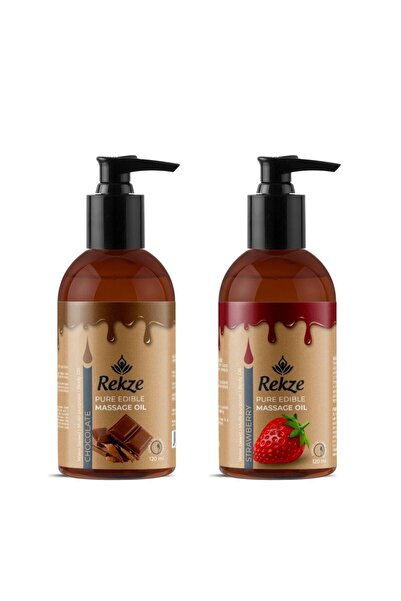 Rekze 2'li Tatlı Kaçamak: Çilek Ve Çikolata Aromalı Erotik Masaj Yağı