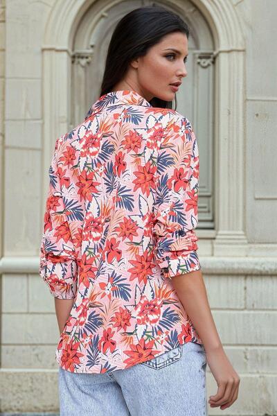 NEW LAVİVA Cămașă multiplă, cu modele florale, cu croiala relaxată