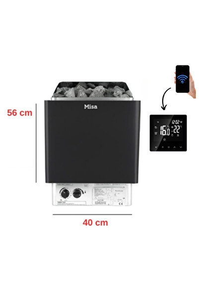 Misa Sauna Sobası 6 kW Dijital Kontrol Panelli Her Şey Dahil Paket