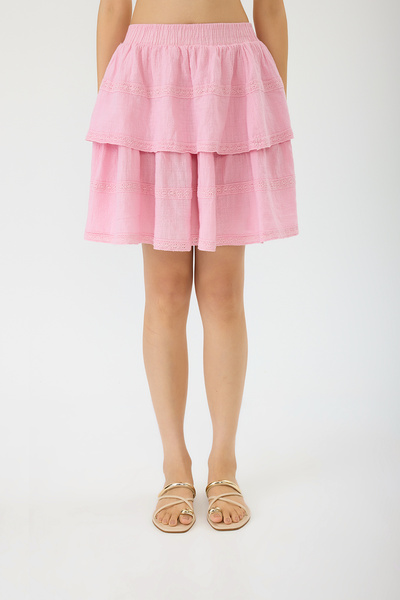 SEVİLEN Layered Linen Skirt