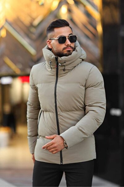 inpool Men's Puffer Model Khaki Puffer Jacket