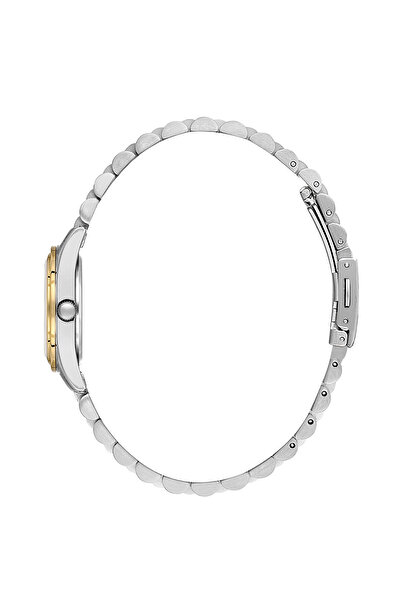 Daniel Klein Women's Silver Yellow Roman Numeral, Stone Dial, Calendar Women's Wrist Watch