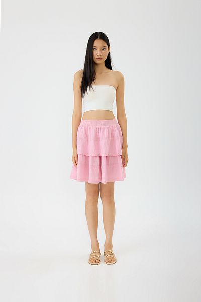 SEVİLEN Layered Linen Skirt