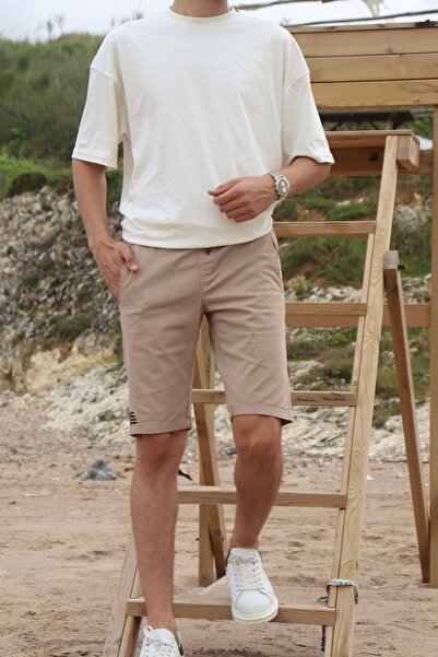 inpool Ανδρικό σορτς με κέντημα με λεπτομέρεια βιζόν και βερμούδες