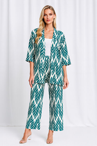 Mivoon Double Suit Kimono with Wrinkle Fabric Pants