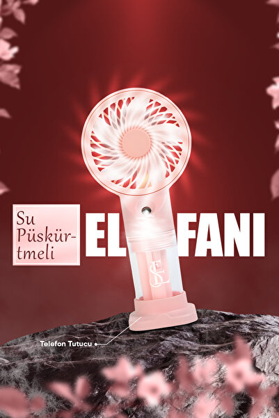 EN SİGA Su Püskürtmeli Serinletici Sprey El Fanı (Mavi/Pembe/Yeşil)