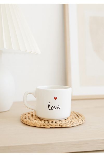 HOMİNG Rosso Love Handmade Ceramic Mug 242149