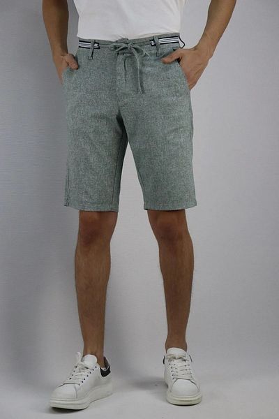 inpool Men's Cotton-Linen Shorts - Waist Lace-up