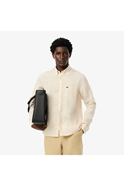 Lacoste قميص كتان مخطط بقصّة عادية - CH6985-00-IR7