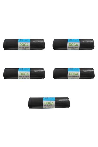 ECOPLAST Jumbo Size Black Garbage Bag - 300 Gr. - 90 Liters - 80 X 110 cm / 10 Pieces 5 Rolls