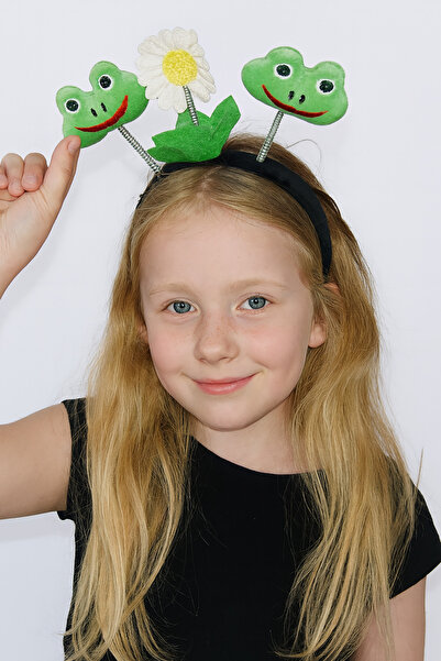 TAKIŞTIR Coroană cu figurine de broască și margaretă de culoare neagră