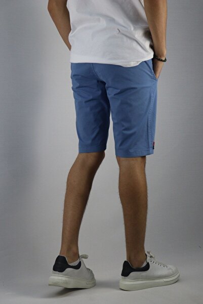 inpool Ανδρικό σορτς & βερμούδα με κέντημα με λεπτομέρεια μπλε μέσης