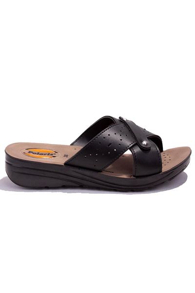 Polaris 403003C Black Orthopedic Daily Women's Slippers
