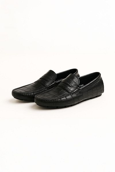 Deriderim Croco Patterned Genuine Leather Men's Shoes