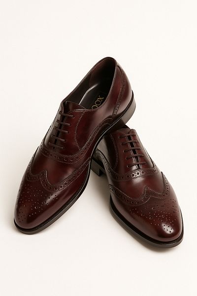Deriderim Claret Red Leather Men's Shoes