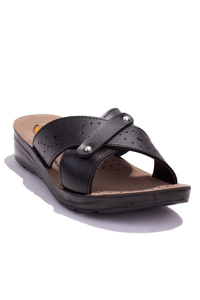 Polaris 403003C Black Orthopedic Daily Women's Slippers