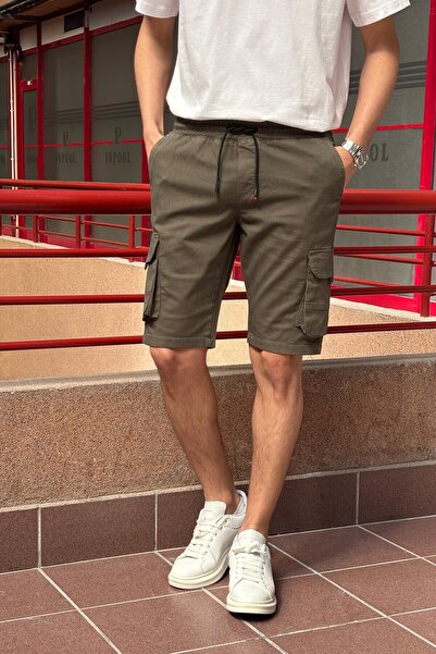 inpool Чоловічі карго-шорти з кишенями та зав'язкою на талії