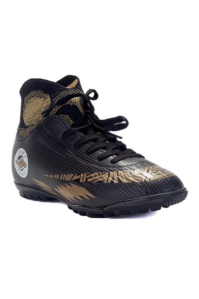 Jump 28366 Black Gold Astroturf Men's Football Shoes