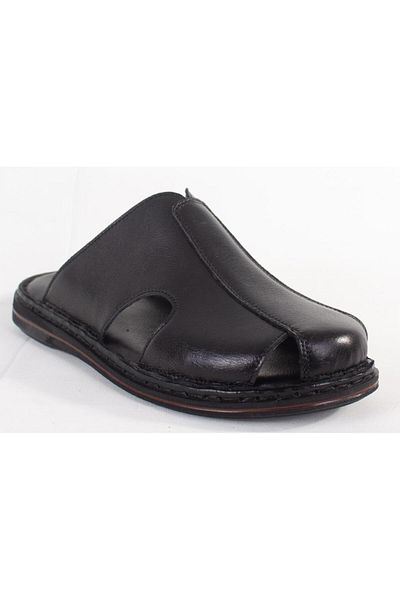 Hammer Jack 578165 Mildura Black Orthopedic Closed Toe Men's Leather Slippers