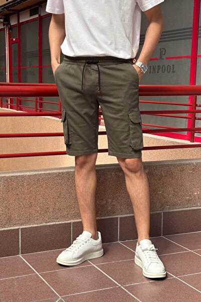 inpool Чоловічі карго-шорти з кишенями та зав'язкою на талії