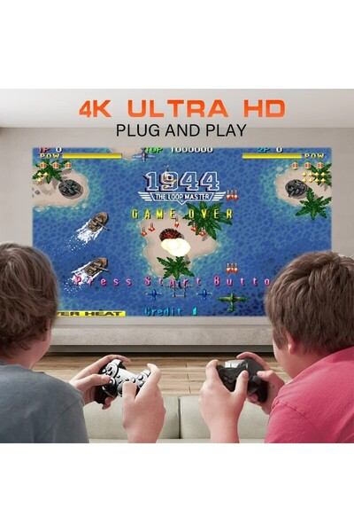 Kentucky P30 Max Projektör 4K HD 1080P Bluetooth Android 2 Kol Dahili 3000 Oyun Retro Atari