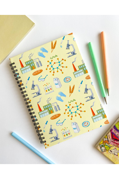 ARONA Gıda Mühendisi Kişiye Özel A5 Spiralli Noktalı Defter