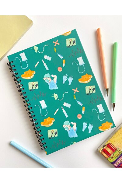 ARONA Hemşire Kişiye Özel A5 Spiralli Kareli Defter