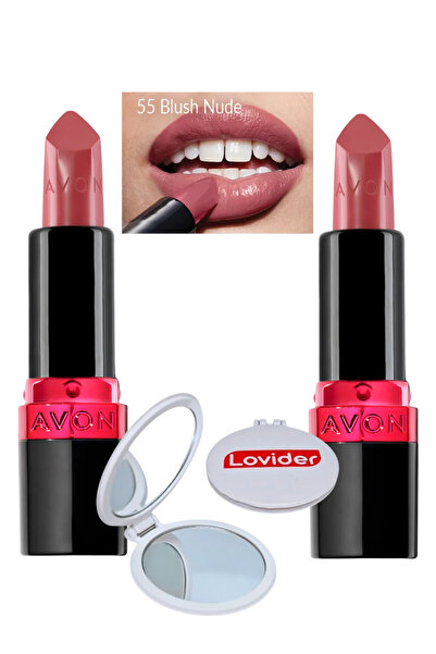 AVON Ultra Kremsi Ruj Blush Nude 2'li + Lovider Cep Aynası Hediye