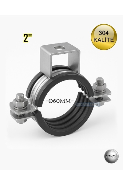 abcpaslanmaz Boru Kelepçesi - 2'' Paslanmaz Çelik 304 Kalite - Ağır Yük Kafal...