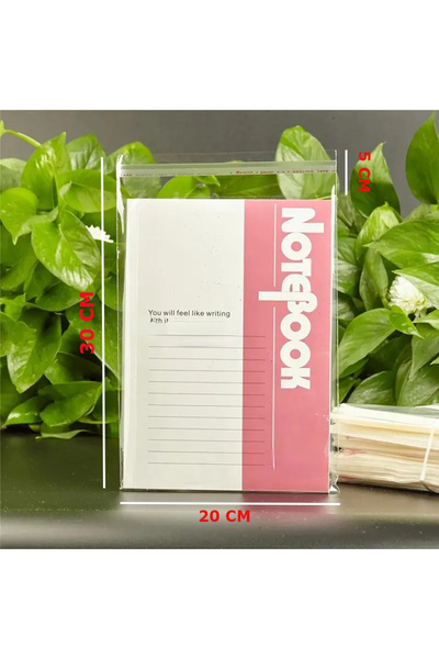 HG Tedarik 100 Adet 20x30 Cm Bantlı Şeffaf Opp Jelatin Poşet ( 20x25 5)