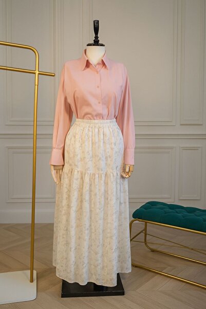 Naromi Pastel Fisto Detaylı Astarlı Etek