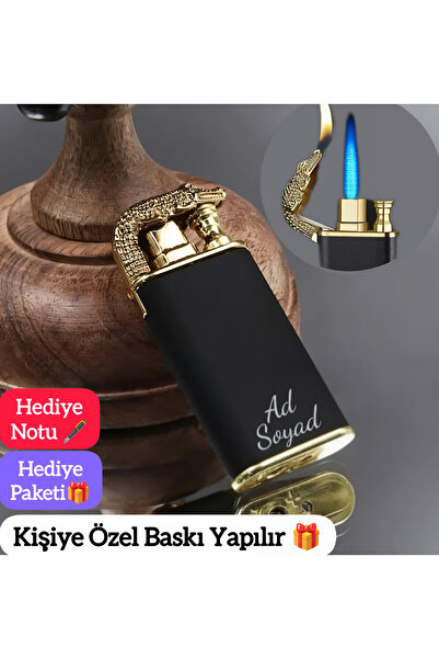TrendÜrünlerim Kişiye Özel Isimli Timsah Başlıklı Çift Ateşli Çakmak