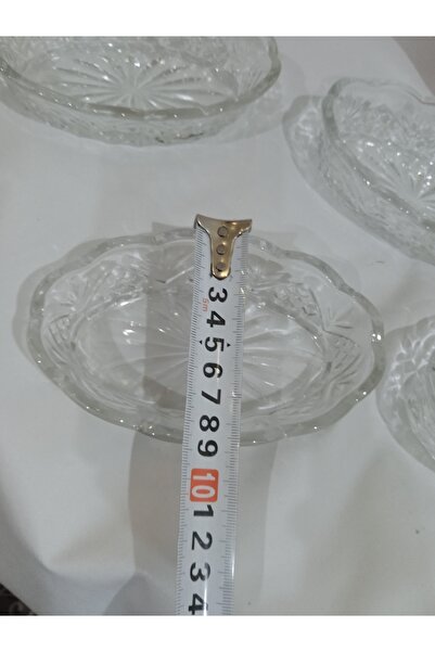 ALMARANDİ Glass Snack Bowl Boat Plate Presentation Set 6 Pieces