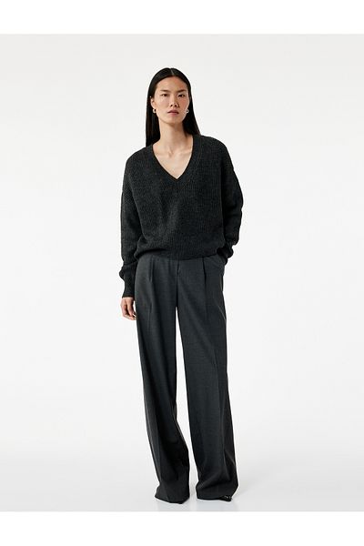 Koton Long Sleeve V Neck Knit Sweater