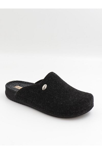 BENTO 12115 Black Winter Anatomical Closed-Front Men's Slippers