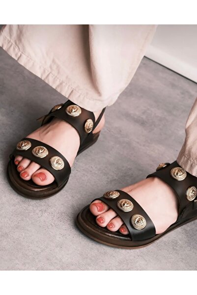 Brs Flat Sole Bodrum Sandal Leather Sandal