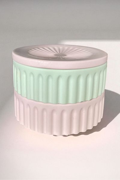Minic Store Concrete Jewelry Box - Green & Pink Organizer Container