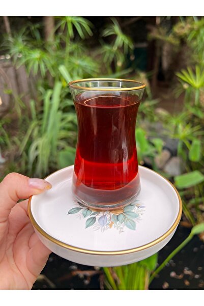 MAMALİZA 130 ml Set of 6 Flower Patterned Ceramic Tea Sets